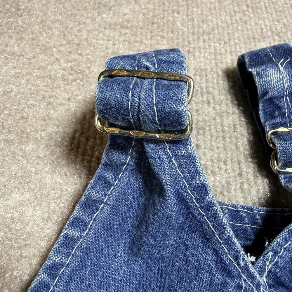 Vintage OshKosh B'Gosh Overalls 6-9M Made in USA Vestbak Denim Baby Blue 90s